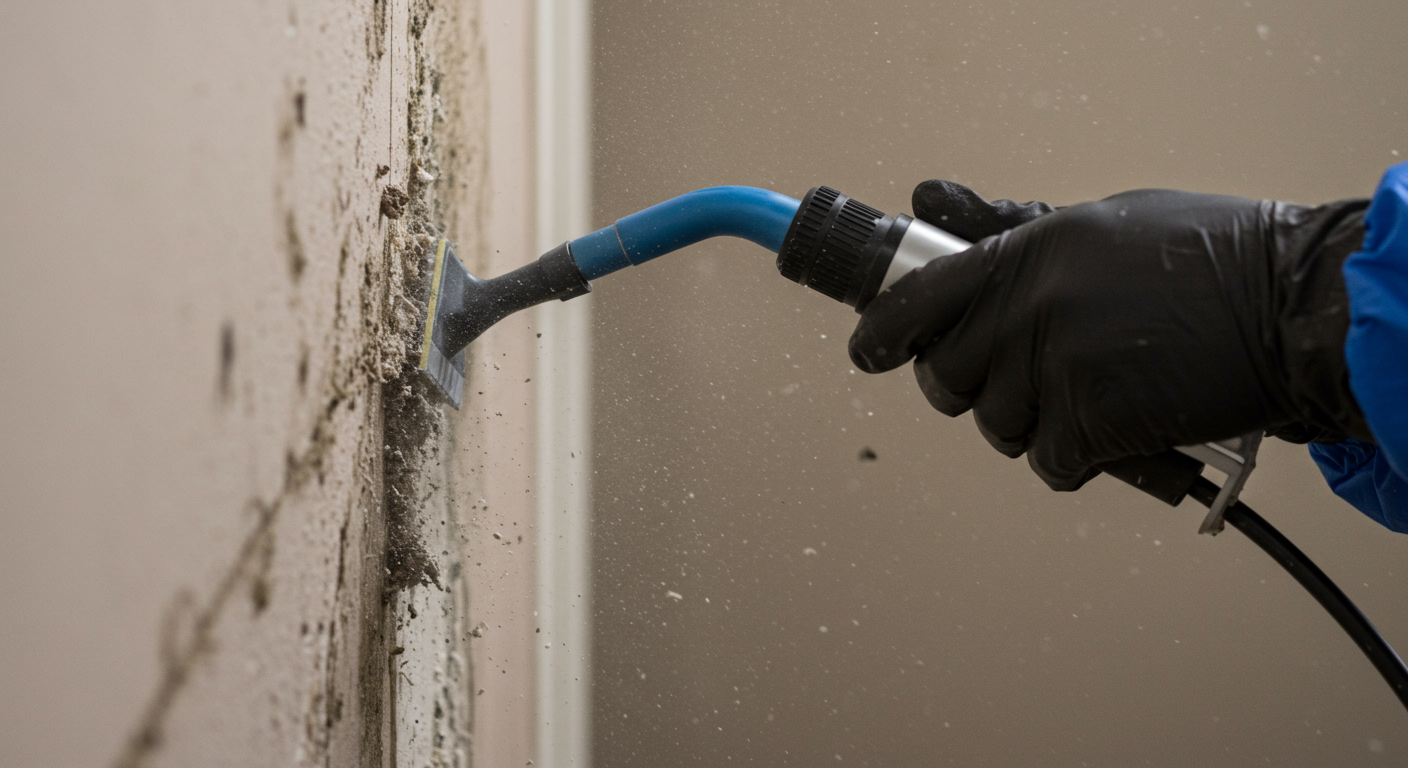 Mold removal in progress